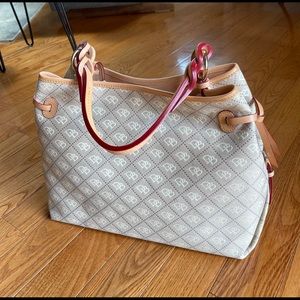 Dooney & Bourke tan and cream satchel